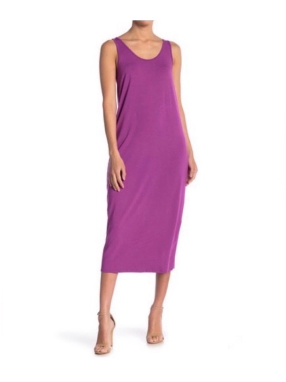 Philosophy Magenta Scoop Neck Sleeveless Midi Dress